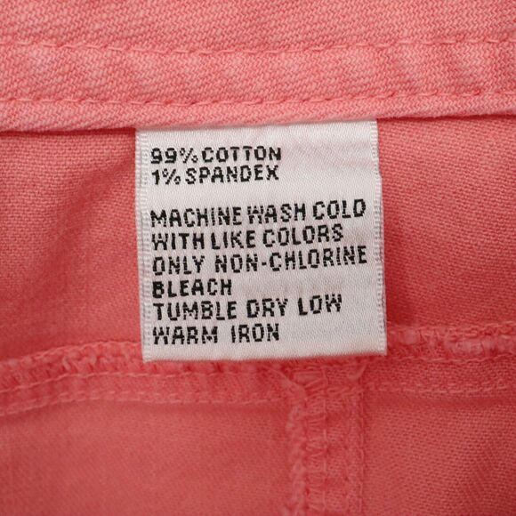Talbots Skirt Petites 2P Salmon Pink Stretch Cotton Denim Jean Pockets Tiny Flaw - Picture 10 of 10